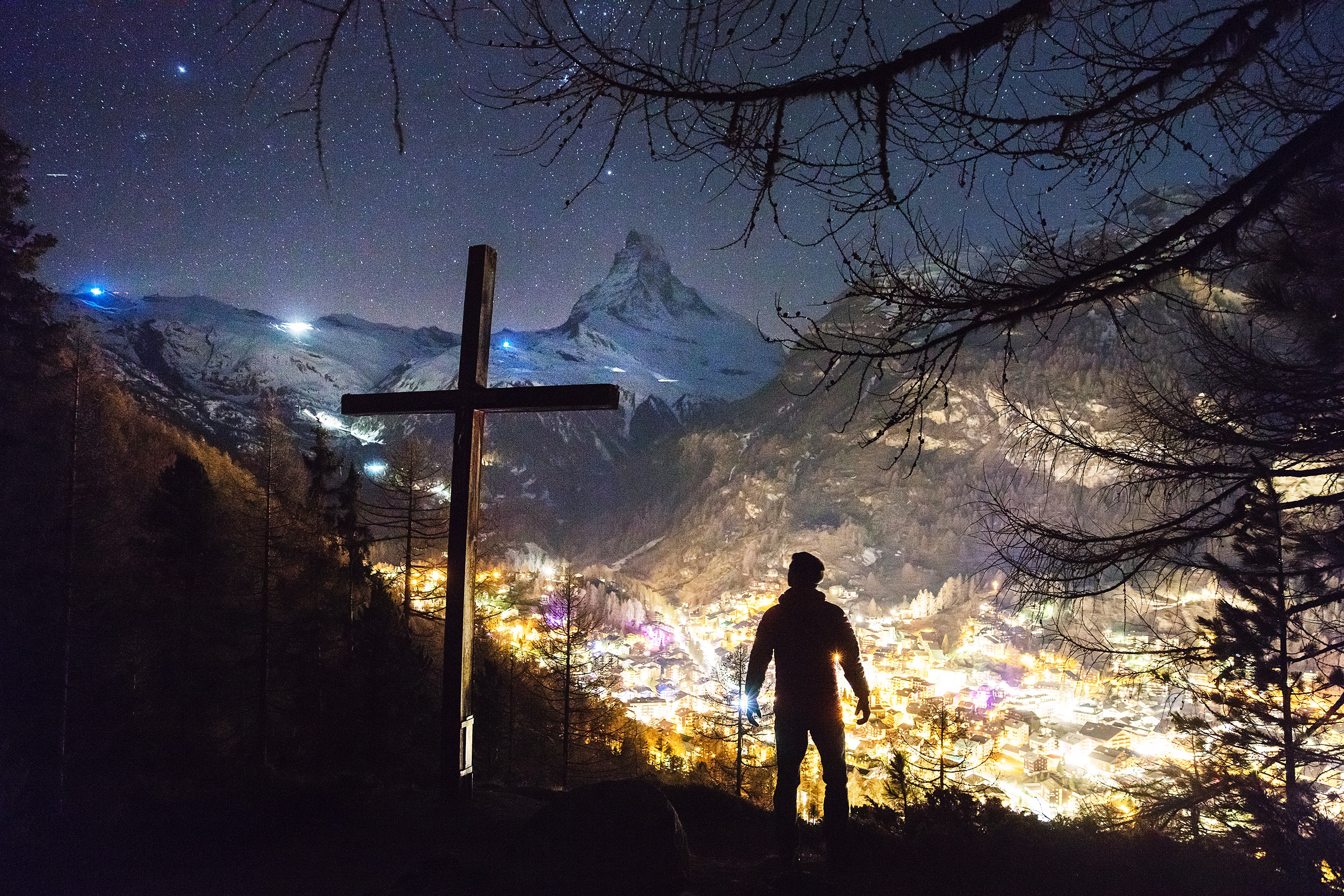 cross and man